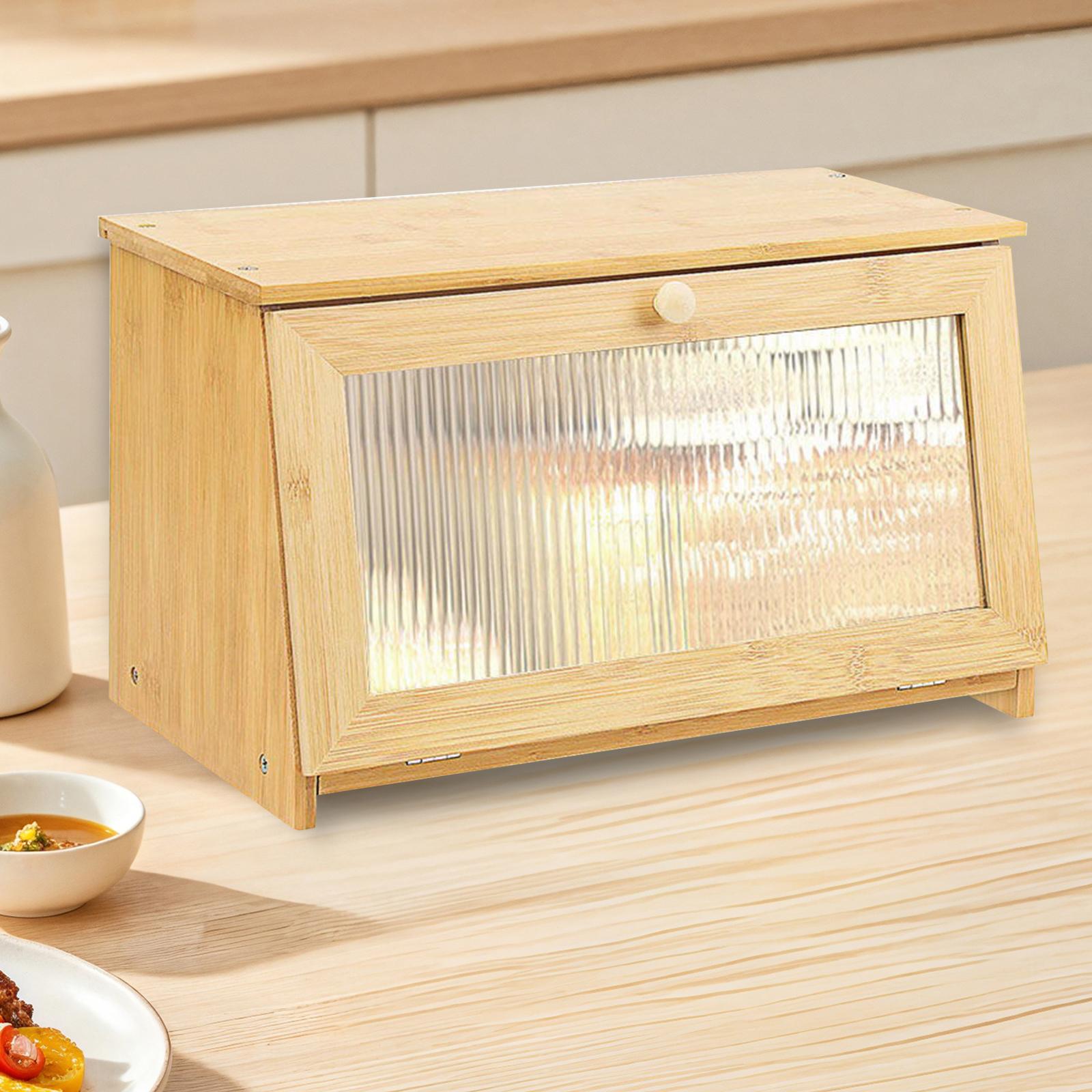 직사각형 대나무 빵 보관함 (유리창 포함) 대형 빵통  - Bread Box Bamboo 리뷰 및 가격